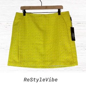 ABS PLATINUM Women’s Size 12 Skirt Mini Style Lined NWT Yellow NEW